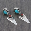   Hot selling women's retro imitation turquoise earrings, ethnic style personalized earrings, hot selling wholesale