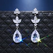 Best-selling exquisite women's teardrop large zircon earrings earrings European and American all-match silver-plated earrings wholesale