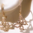   New creative rose gold butterfly women's zircon earrings European and American ear clip earrings wholesale