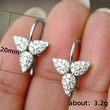 New hot selling ear clips personalized micro-inlaid zircon three-leaf ear hooks for women Japanese and Korean Internet celebrities same style earrings wholesale