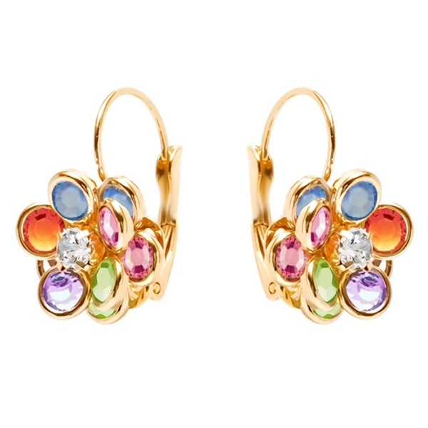 Hot selling fashion cute colorful epoxy flower earrings for ladies all-match online celebrity earrings wholesale
