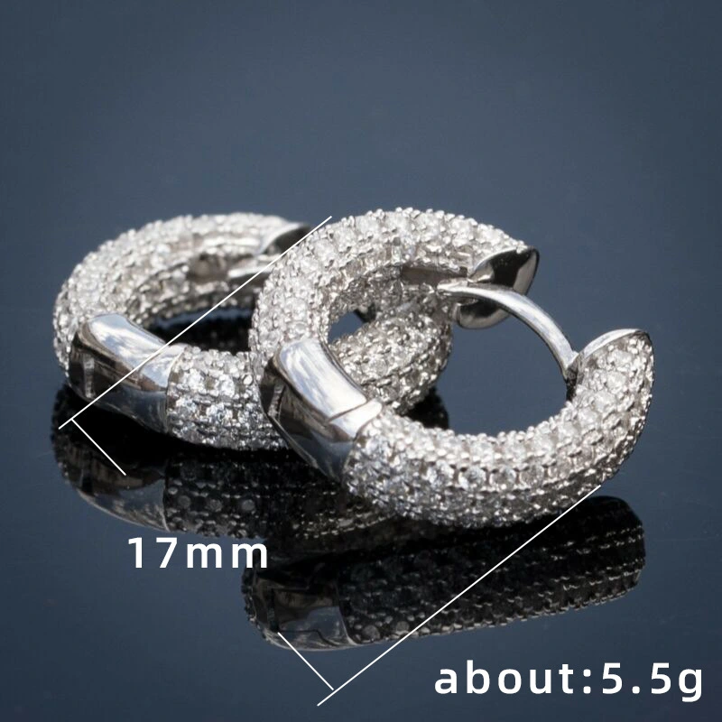 New European and American recommended fashionable OL round full circle zircon ladies earrings exquisite earrings hot sale