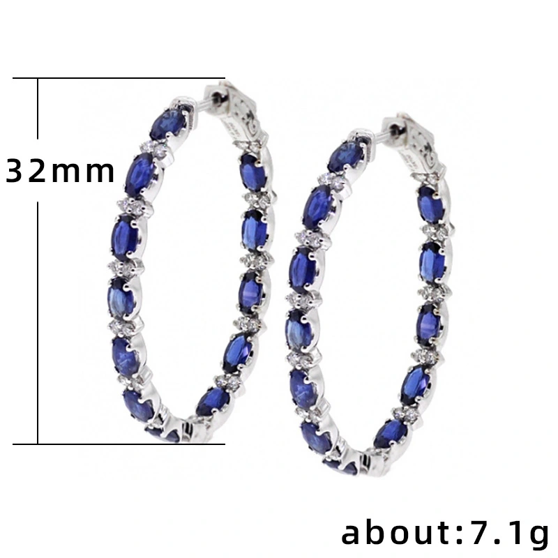 New style earrings European and American fashion copper inlaid zircon ladies large hoop earrings versatile earrings wholesale