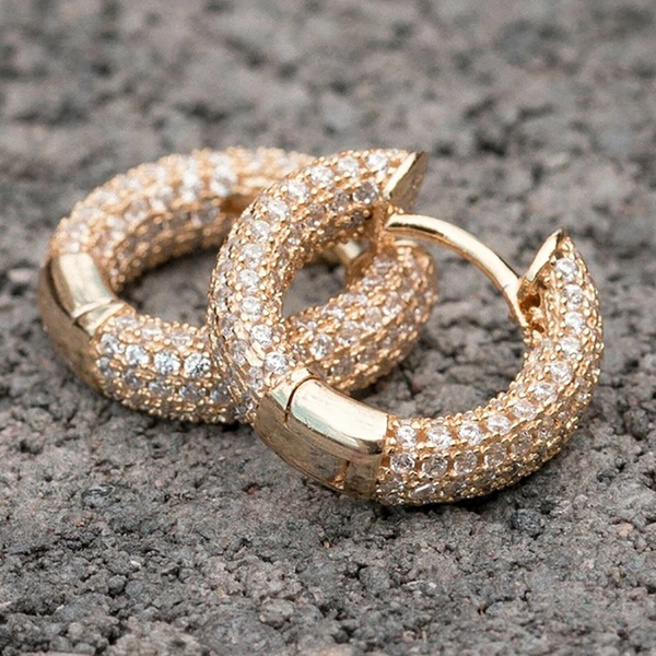 New European and American recommended fashionable OL round full circle zircon ladies earrings exquisite earrings hot sale