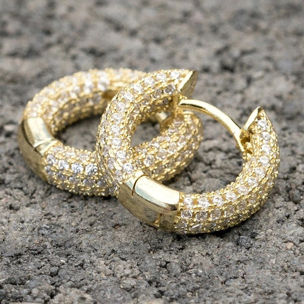 New European and American recommended fashionable OL round full circle zircon ladies earrings exquisite earrings hot sale
