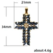 Popular exquisite retro marquise style blue crystal inlaid women's necklace European and American jewelry wholesale