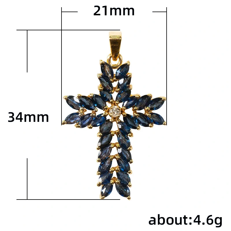 Popular exquisite retro marquise style blue crystal inlaid women's necklace European and American jewelry wholesale