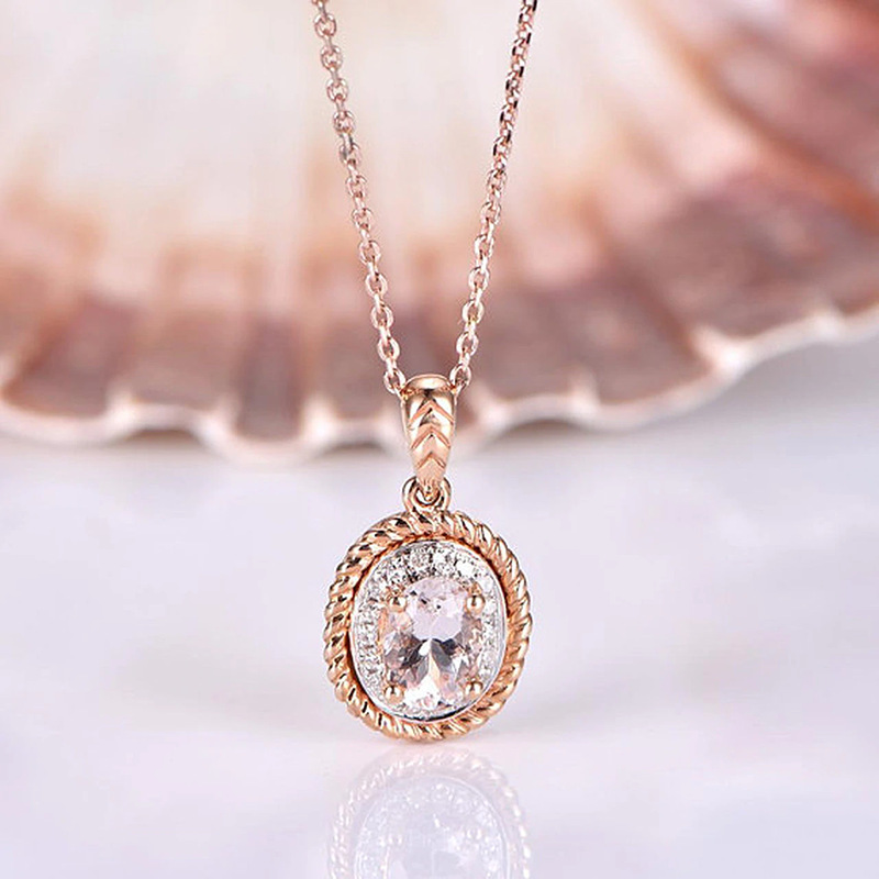    Popular Korean style full diamond teardrop-shaped zircon necklace birthday gift clavicle necklace jewelry