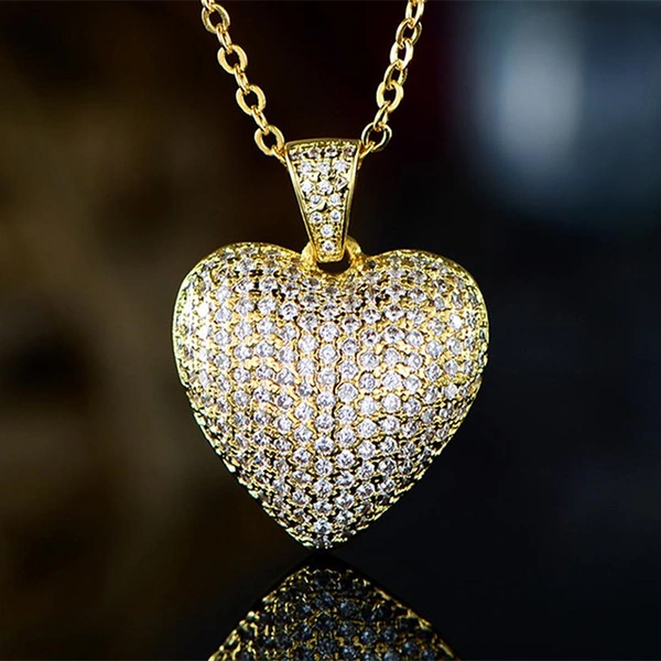 Jewelry European and American hot-selling romantic love necklace for women, fully inlaid with zircon necklace jewelry factory direct sales