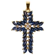 Popular exquisite retro marquise style blue crystal inlaid women's necklace European and American jewelry wholesale