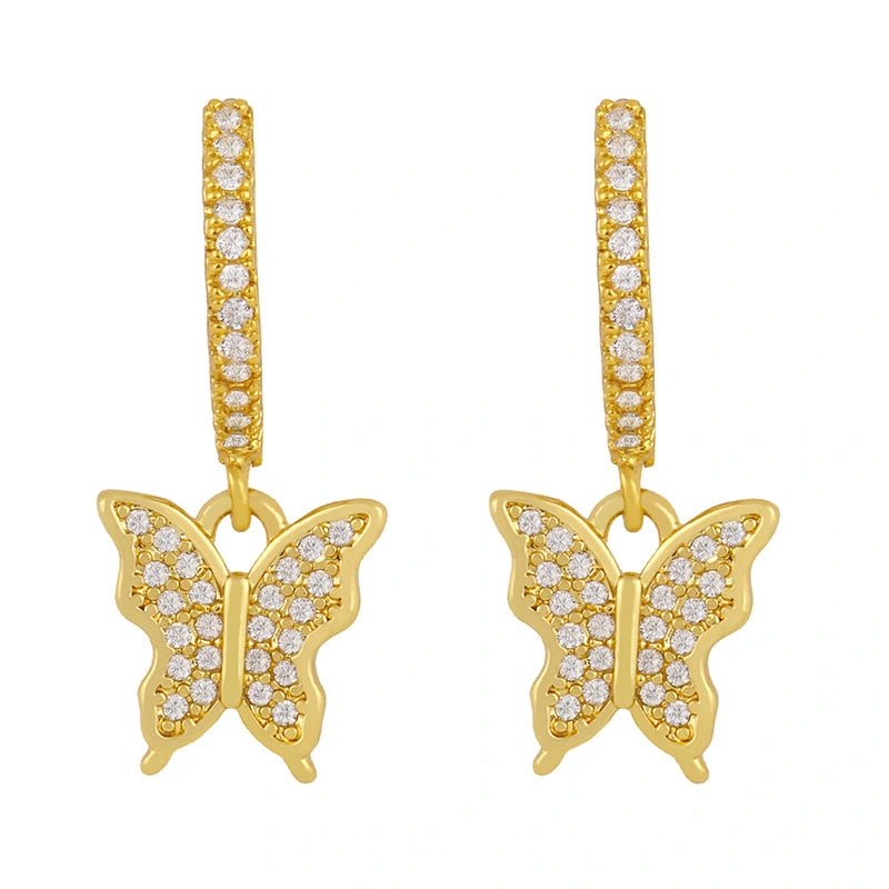 European and American earrings fashion new simple personality creative butterfly earrings shell earrings female diamond earrings eru64