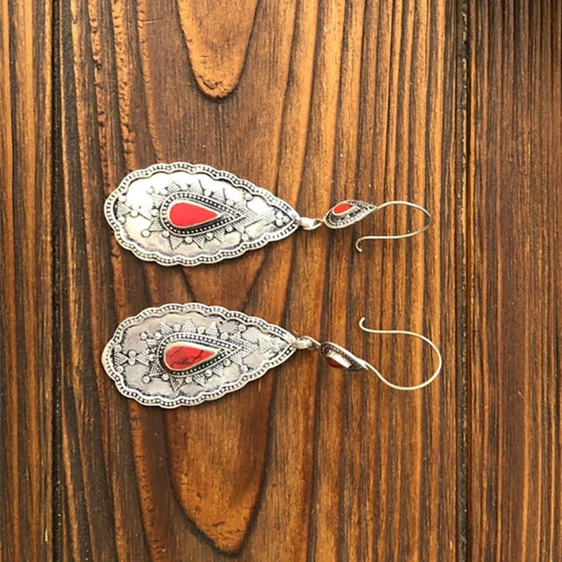   Jewelry hot sale retro style teardrop-shaped alloy women's earrings European and American earrings wholesale