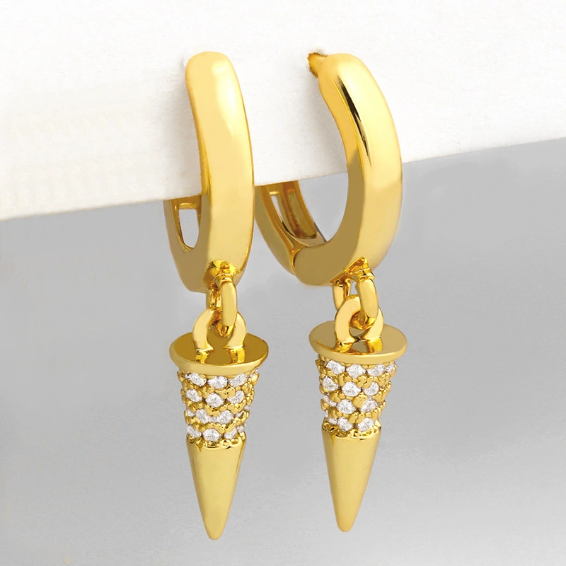 Clearance earrings European and American earrings women's versatile creative rivet conical earrings ear jewelry eru68