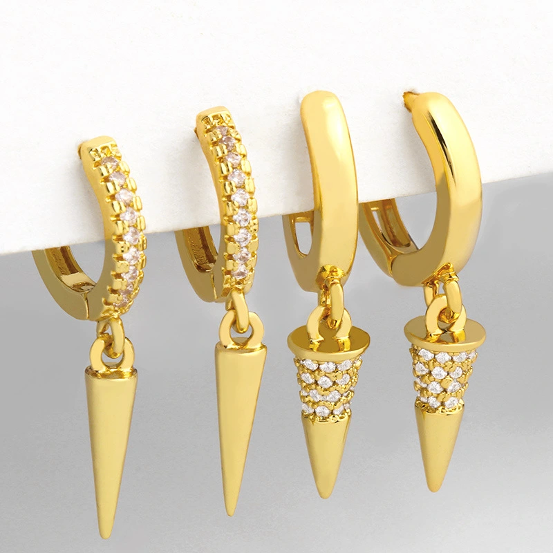 Clearance earrings European and American earrings women's versatile creative rivet conical earrings ear jewelry eru68