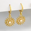Clearance earrings2023 earrings women's European and American temperament sunflower earrings inlaid zircon earrings eru81