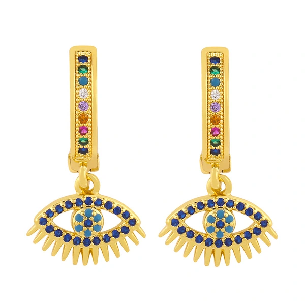 European and American fashion earrings micro-inlaid zircon earrings simple personality devil eye earrings jewelry accessories eru77