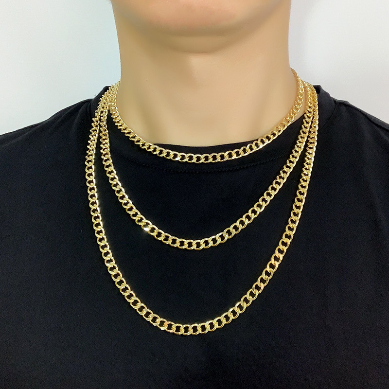 European and American cold style necklace fashion personality hiphop thick chain necklace men's hip hop clavicle chain nkr70