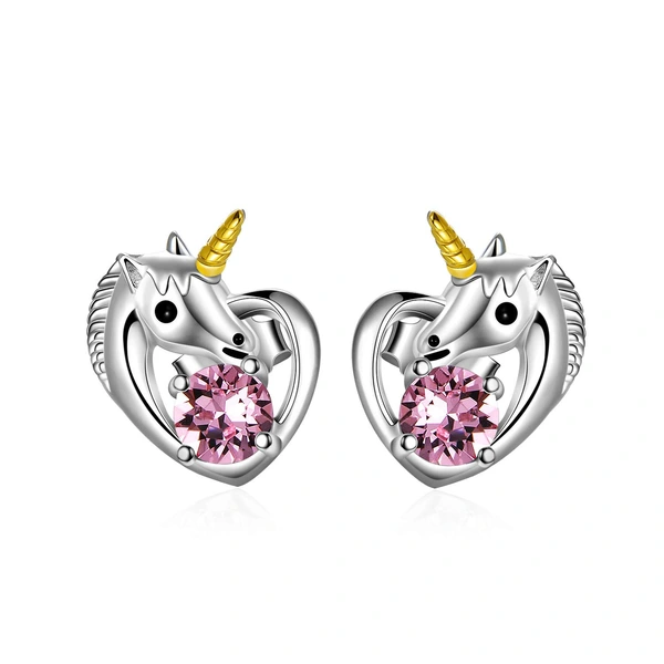 New creative unicorn earrings for women, all-match ear clips, wholesale