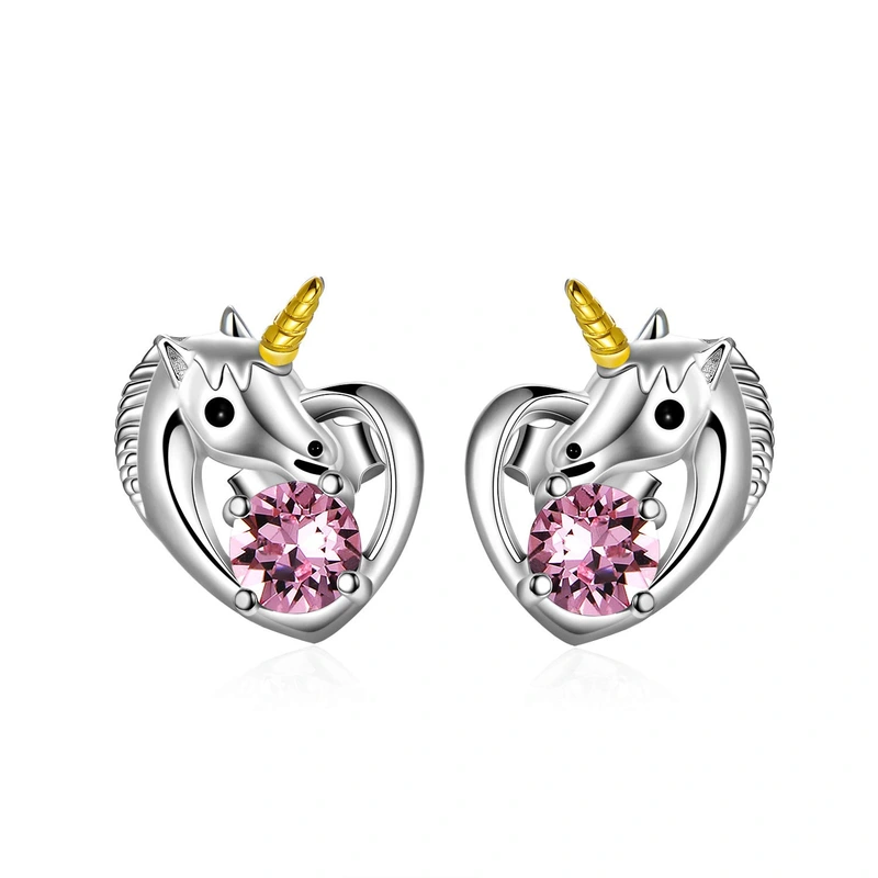New creative unicorn earrings for women, all-match ear clips, wholesale
