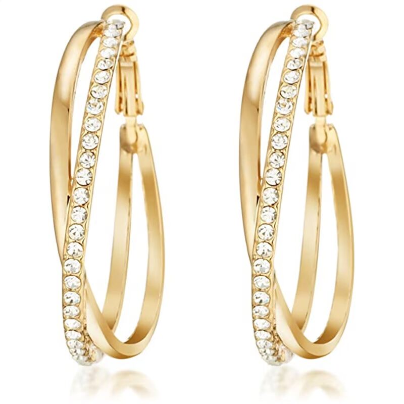   Earrings wholesale fashion exaggerated large circle zircon earrings for women European and American nightclub large earrings wholesale