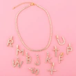 New accessories 26 English letters necklace European and American creative jewelry diamond letter necklace female nkr75