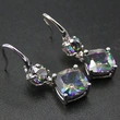 Hot selling exquisite colorful zircon geometric earrings for women, factory direct supply and wholesale