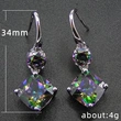 Hot selling exquisite colorful zircon geometric earrings for women, factory direct supply and wholesale