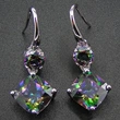 Hot selling exquisite colorful zircon geometric earrings for women, factory direct supply and wholesale