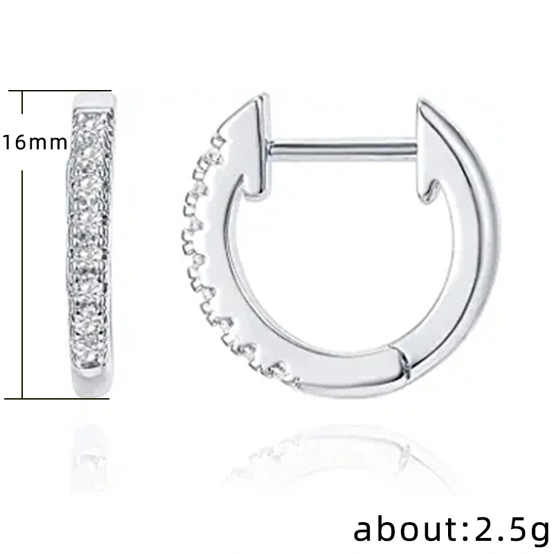 Hot selling earrings, fashionable and simple zircon earrings for women, versatile micro-inlaid earrings, factory direct sales