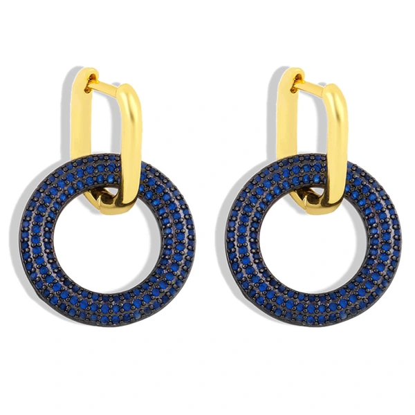 Clearance accessories fashion net red earrings female temperament cool style round earrings inlaid with zircon earrings eru93