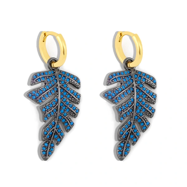 Clearance European and American temperament cold style leaf earrings female personality diamond earrings niche design earrings eru96