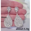  New style pear-shaped earrings, elegant long water drop diamond earrings for women, European and American earrings jewelry wholesale