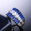Hot selling exquisite creative blue zircon wedding ring European and American ladies jewelry wholesale