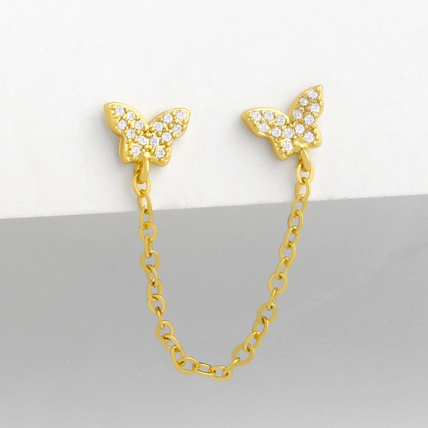 earrings creative earrings simple cold style chain butterfly earrings letter AM diamond earrings female erv07