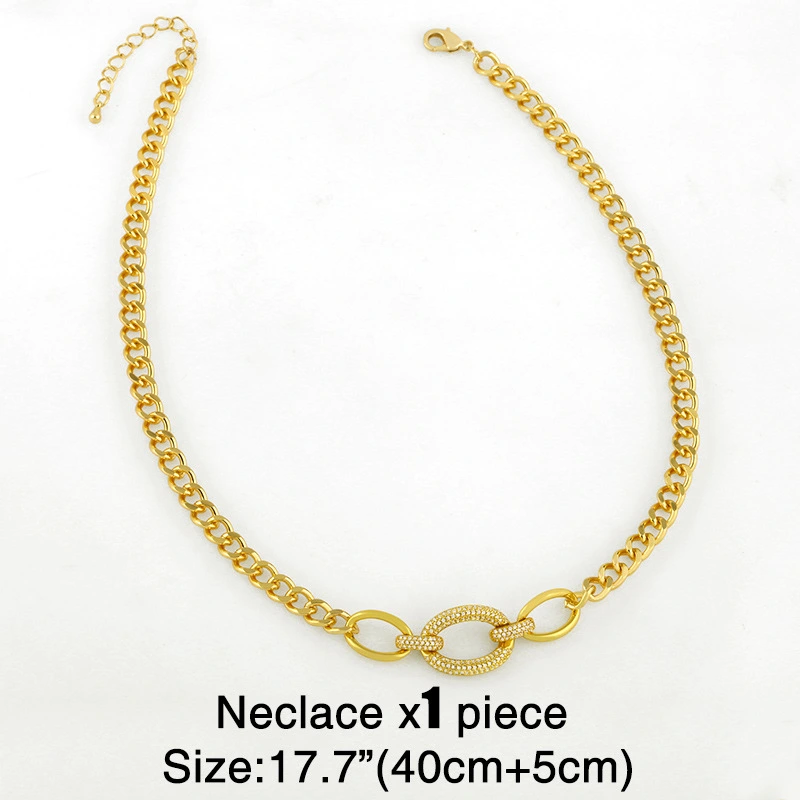 Thick chain necklace clavicle necklace female European and American cool style necklace simple personality net celebrity geometric necklace nks08