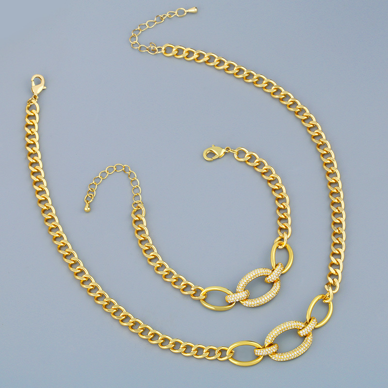 Thick chain necklace clavicle necklace female European and American cool style necklace simple personality net celebrity geometric necklace nks08