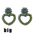 2023 autumn and winter new fashion heart-shaped earrings hand-woven rice beads peach heart earrings ear jewelry erv15