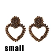 2023 autumn and winter new fashion heart-shaped earrings hand-woven rice beads peach heart earrings ear jewelry erv15
