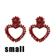 2023 autumn and winter new fashion heart-shaped earrings hand-woven rice beads peach heart earrings ear jewelry erv15