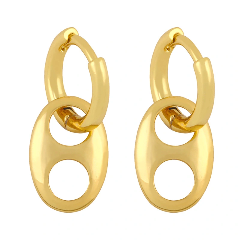 Clearance European and American new jewelry geometric popular personality earrings women's small lock-shaped smooth earrings erv22
