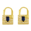 earrings European and American fashion creative personality lock earrings female micro inlaid color zircon ear jewelry erv12