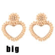 2023 autumn and winter new fashion heart-shaped earrings hand-woven rice beads peach heart earrings ear jewelry erv15
