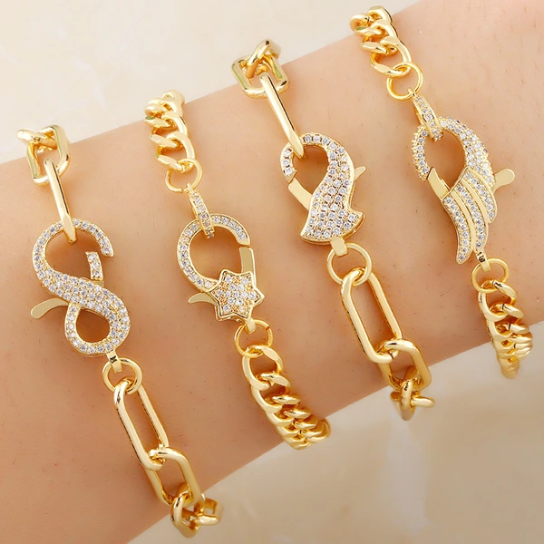 Bracelet women's simple light luxury high-end Internet celebrity bracelet style Cuban chain bracelet brc58