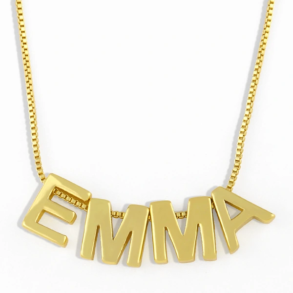 Jewelry 26 English letters necklace personality simple glossy letter pendant clavicle chain female nks17