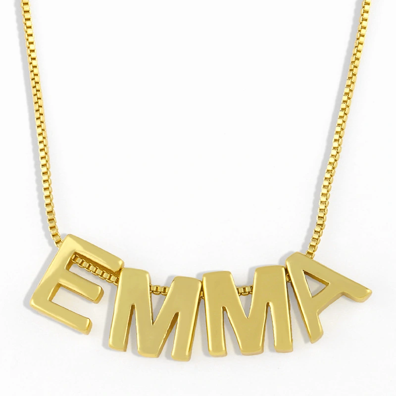 Jewelry 26 English letters necklace personality simple glossy letter pendant clavicle chain female nks17