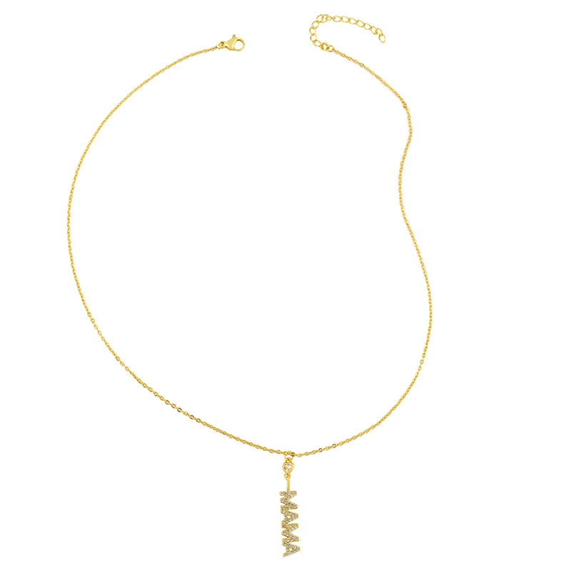 Clearance 2023 Personalized Internet celebrity jewelry English angel letter pendant necklace inlaid with zircon OMG necklace nks33