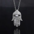 E-commerce new fashion Hand of Fatima hiphop micro-inlaid zircon pendant necklace jewelry sweater chain