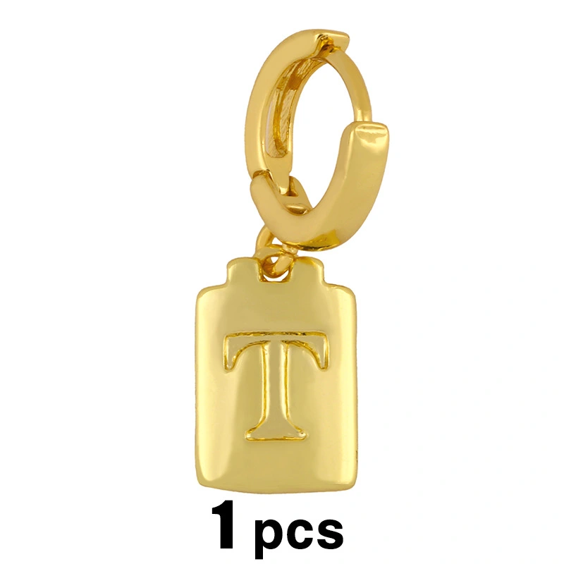 earring creative European and American temperament earrings simple square glossy letter earrings 26 letter earrings erv25