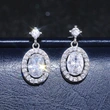    New style atmospheric versatile oval zircon copper earrings European and American temperament earrings wholesale
