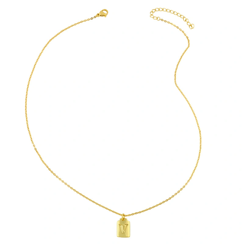 Clearance simple European and American glossy letter necklace accessories 26 English pendant necklace clavicle chain nks24